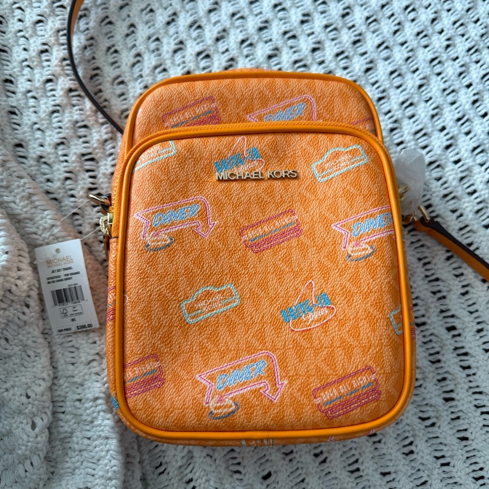 Michael Kors Orange Graphic Crossbody Bag